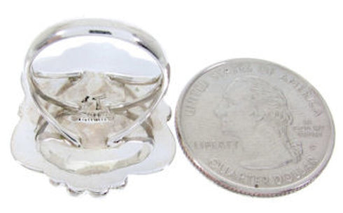 Native American Village Design Silver Multicolor Ring Size 5 YS68138